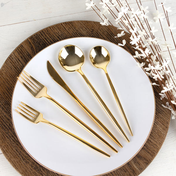 White And Gold 24pc Bella Assorted Cutlery Set