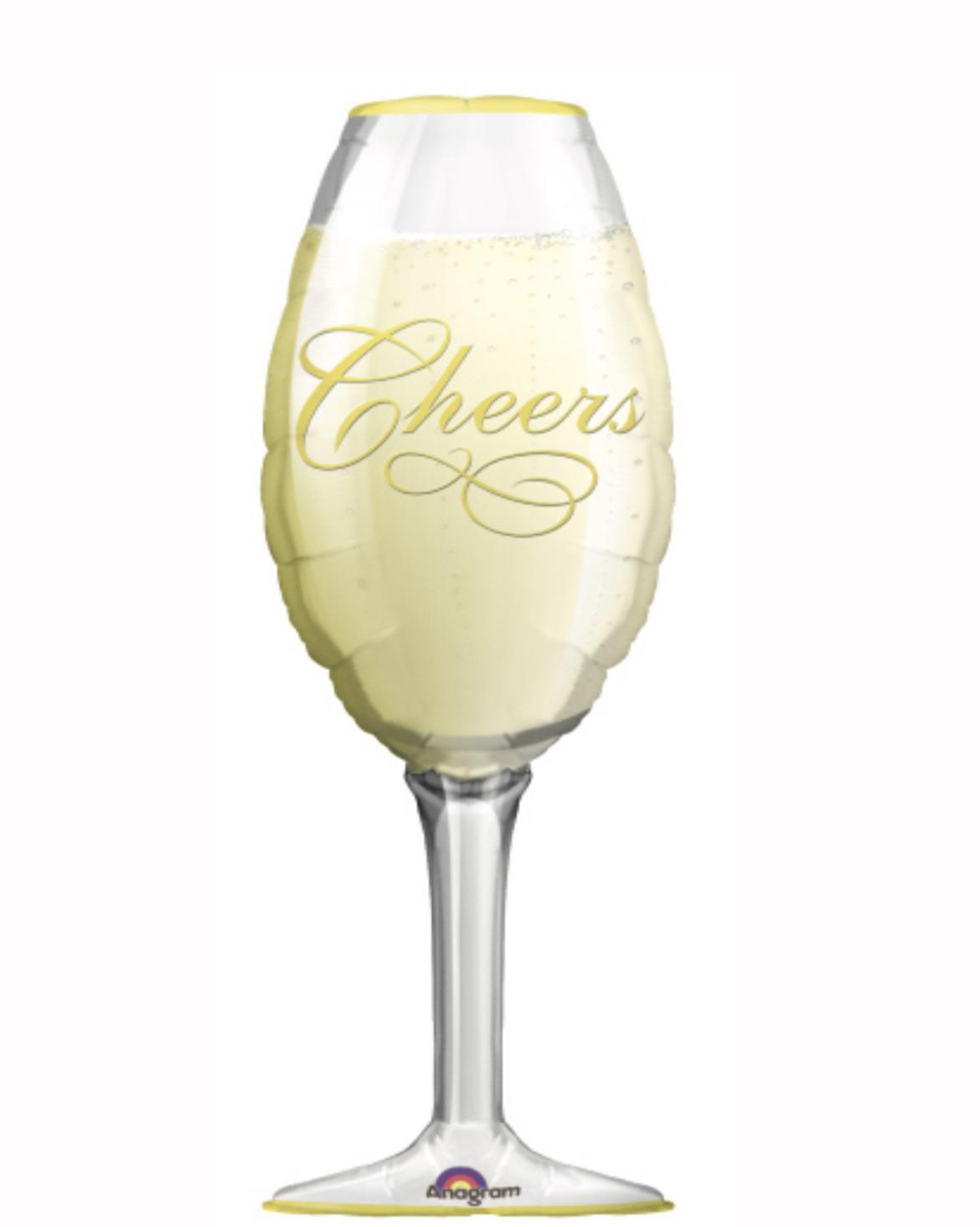 38" Jumbo Foil Champagne Glass Balloon (1 Count) - Set With Style