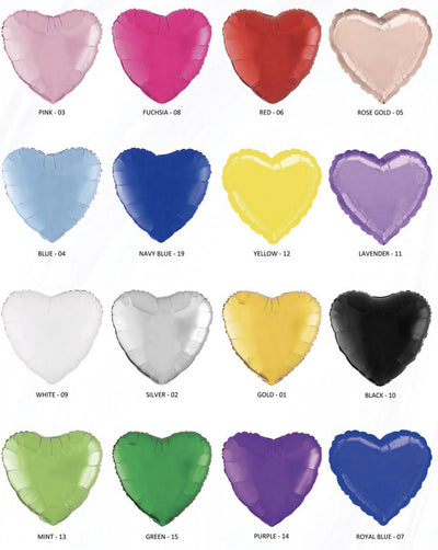 18" Foil Heart Balloon Collection - Set With Style