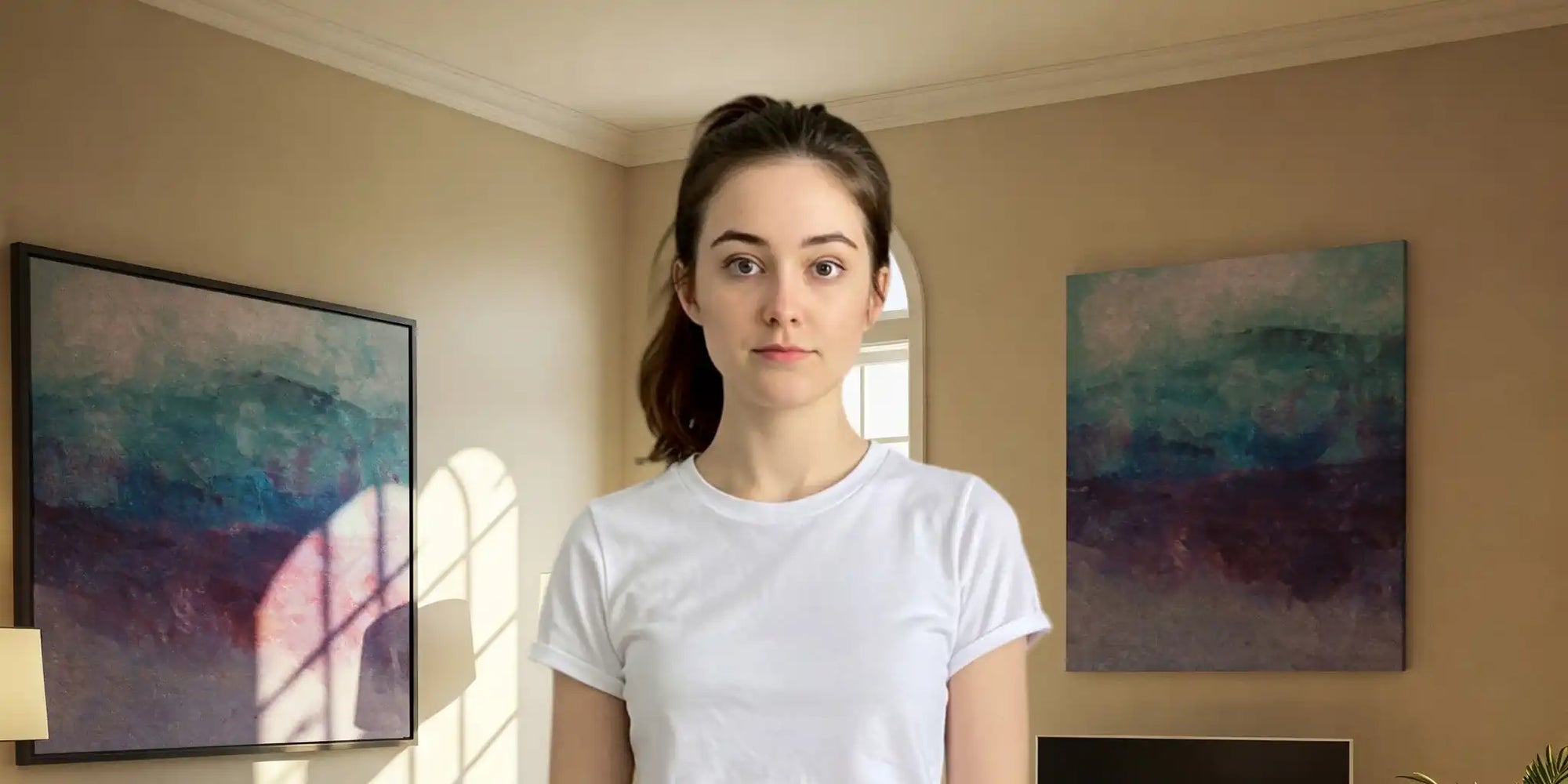 girl in living room scene