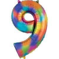 34" Jumbo Rainbow Splash Number Balloon Collection - Set With Style