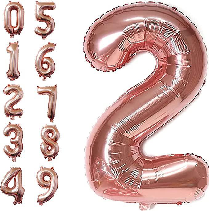 Rose Gold Jumbo 34" Number Balloon Collection - Set With Style