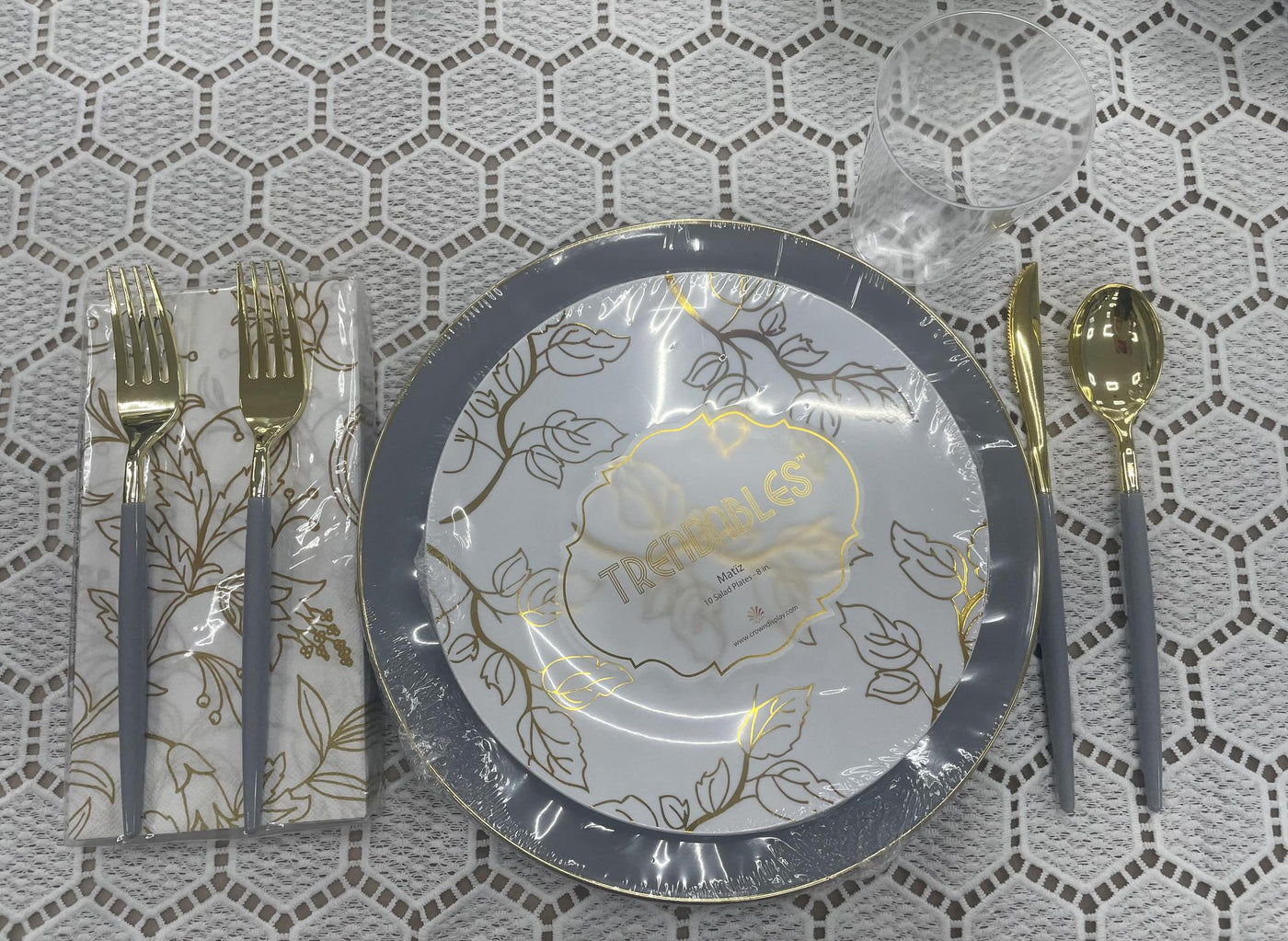 Gilded Elegance Tableware Package (Service For 16)