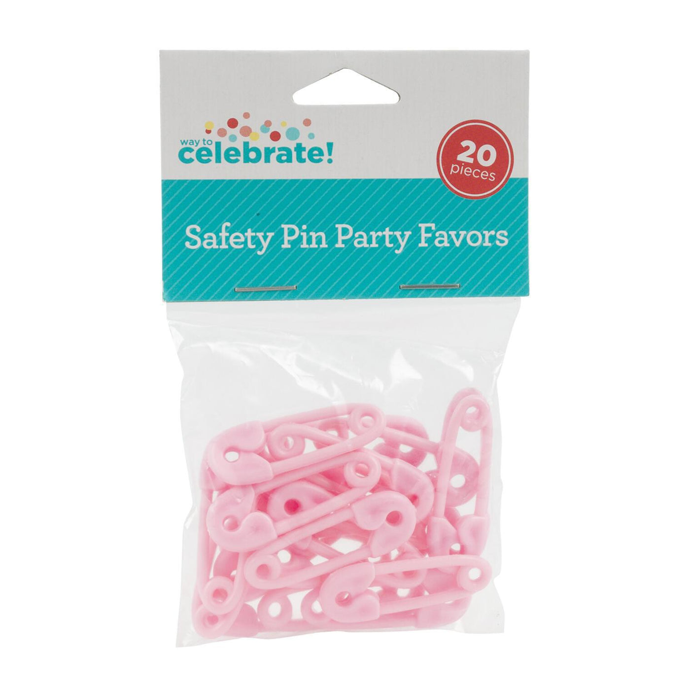 Pink Safety Pin Party Favor (20 Count)
