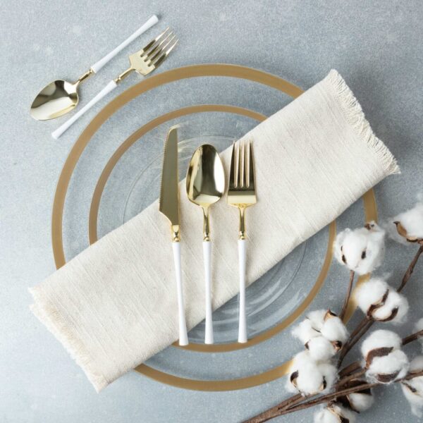 White & Gold Infinity Flatware Combo - Service for 8 - Set With Style