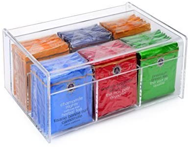 Acrylic 6 Compartment Tea Bag Holder - Set With Style
