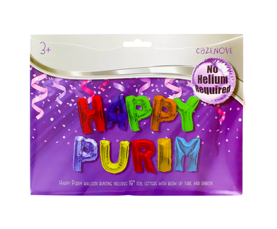 Happy Purim Balloon Bunting - Set With Style