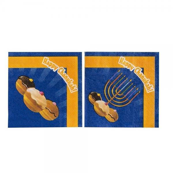 Chanukah Cocktail Napkin Blue (20 ct) - Set With Style