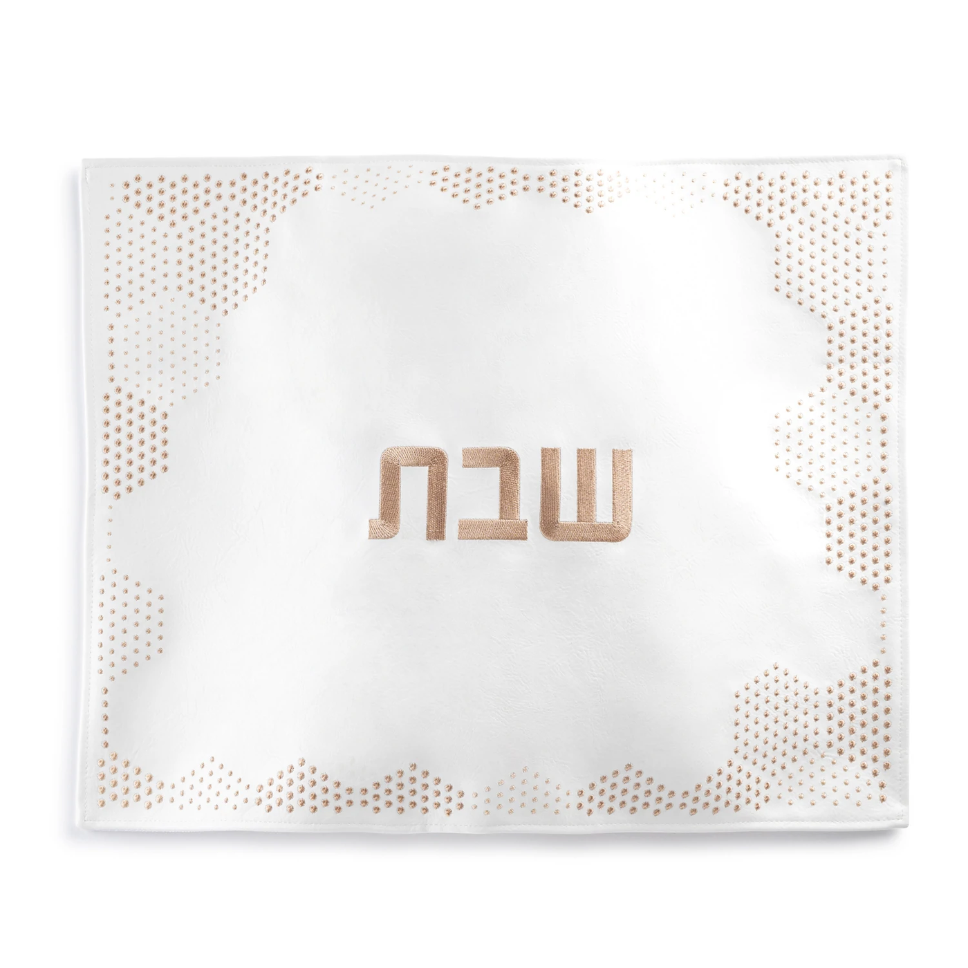 Hexagon Dot Border Challah Cover - Gold - Set With Style