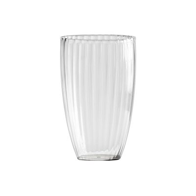 16 oz. Clear Stripe Round Disposable Plastic Tumblers (4 ct) - Set With Style