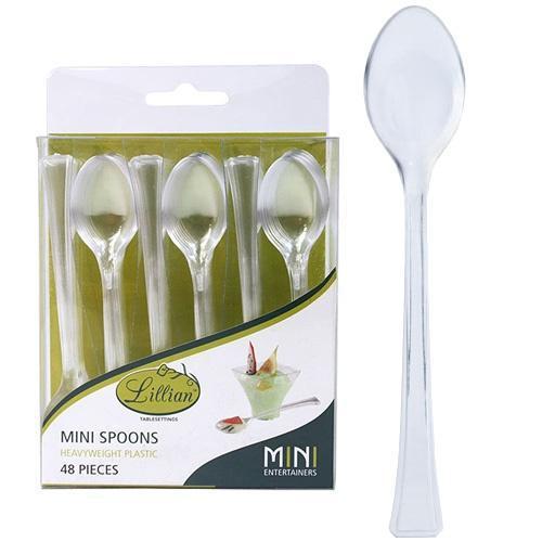 Mini Plastic Serving Spoons (48 ct) - Set With Style