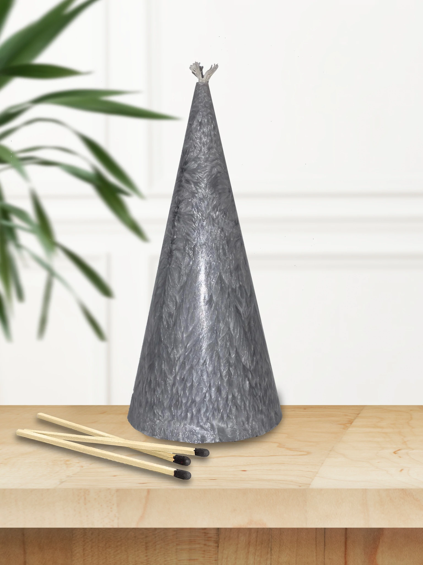 Cone Havdalah Candle - Gray - Set With Style