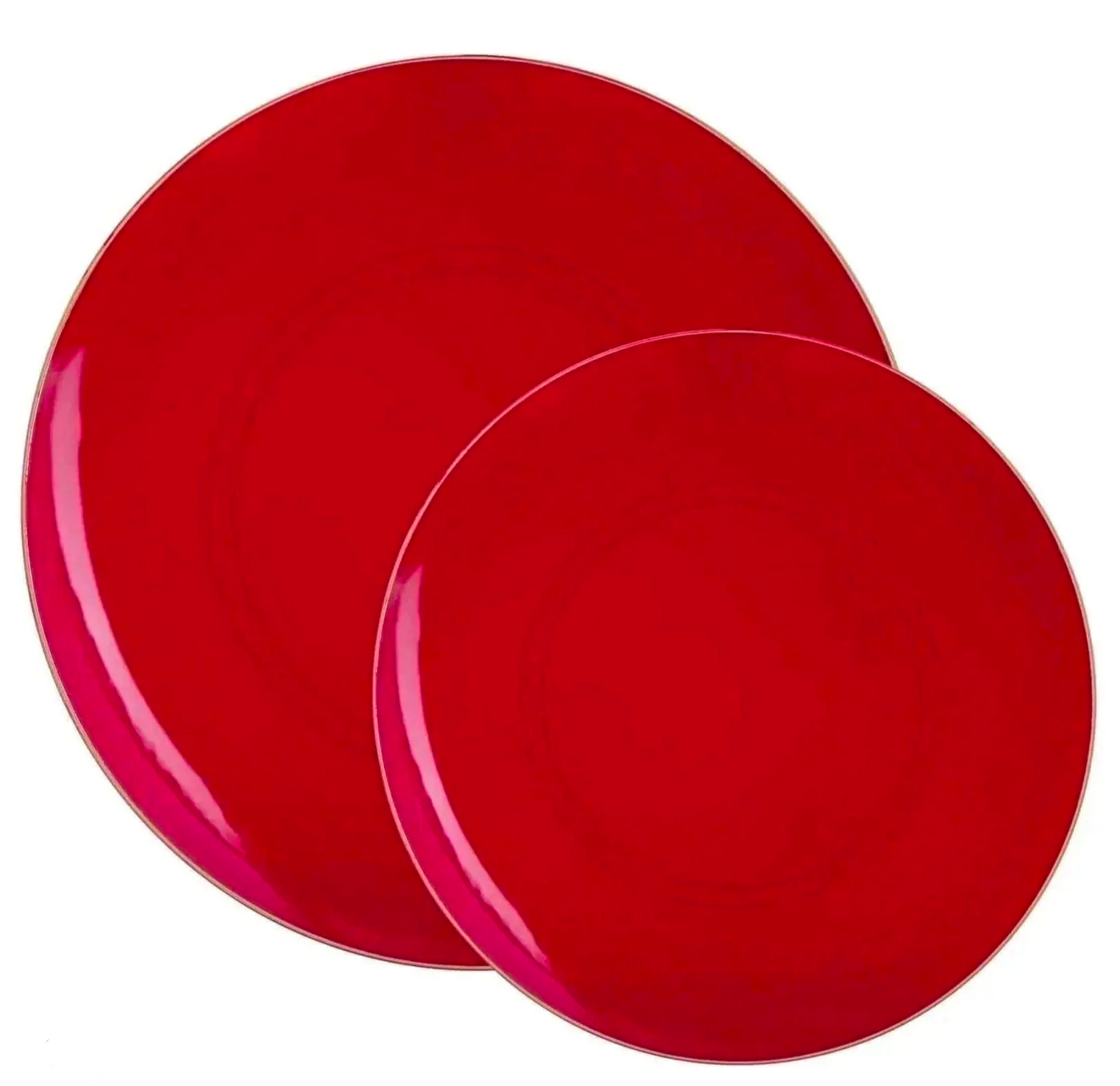 7.5" Red And Gold Salad/Dessert Plates (10ct) - Set With Style