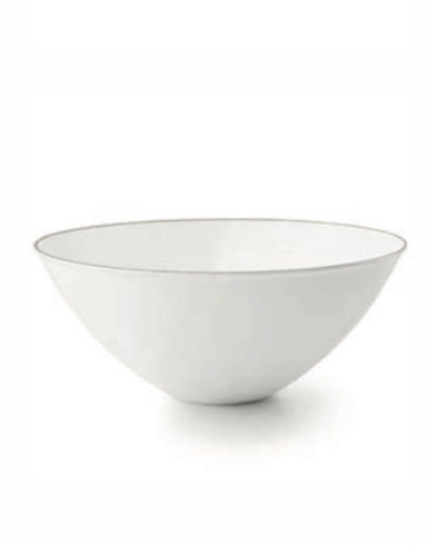 Curve Collection Salad Bowl - White/ Silver 112 oz. (1ct) - Set With Style