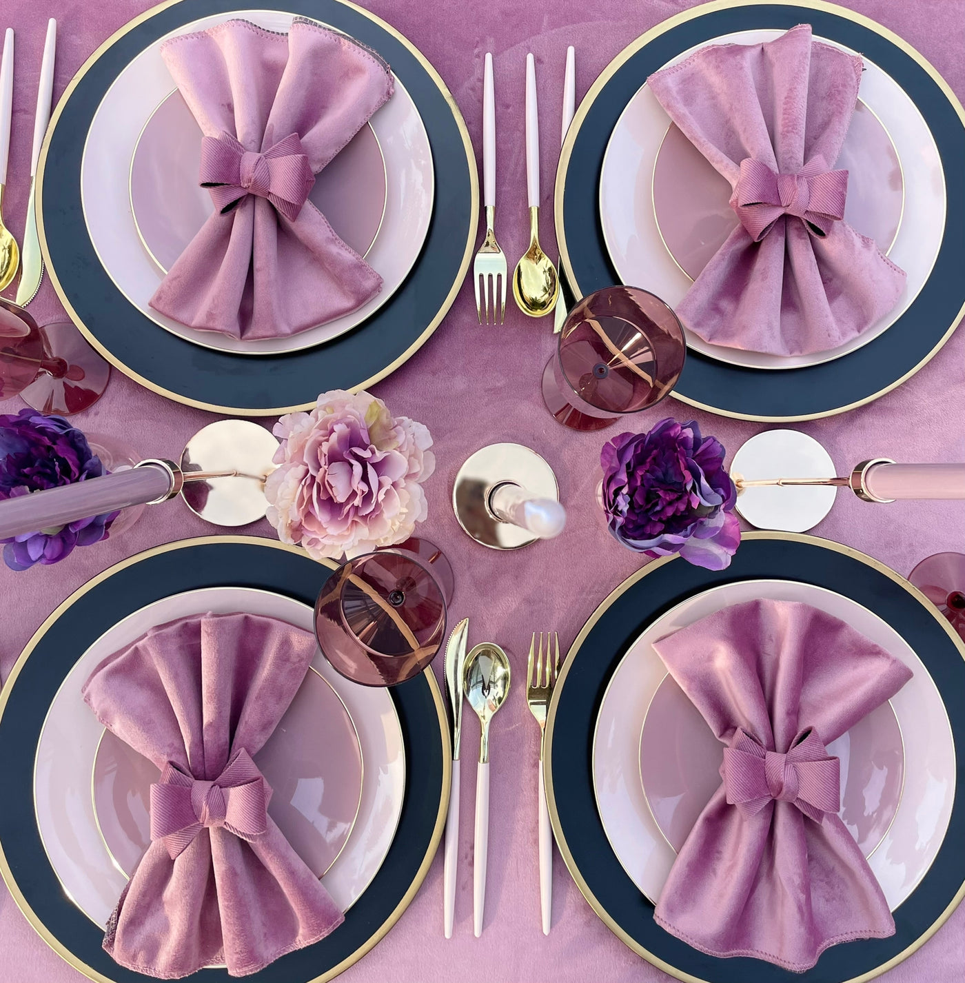 Velvet Mauve Tablecloth Collection - Set With Style