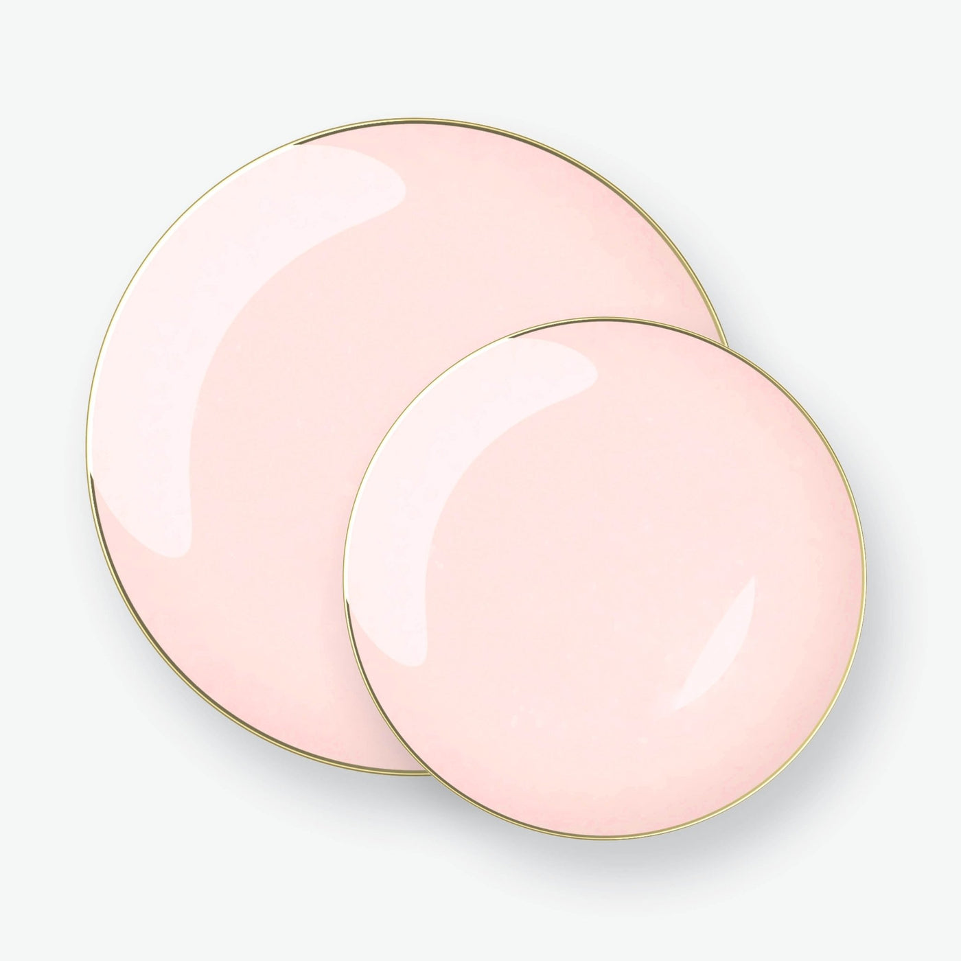 Round Blush • Gold Plastic Plates | 10 Pack - Set With Style