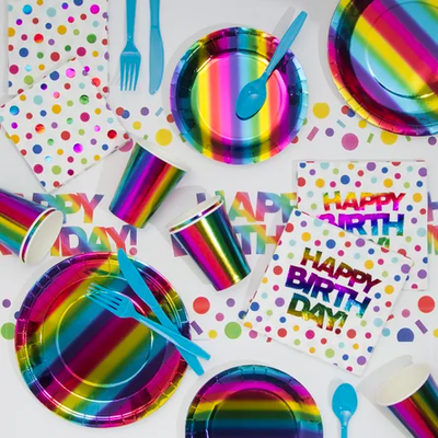 **Rainbow Foil Party: A Shimmering Celebration of Color and Joy for Girls and Boys**
