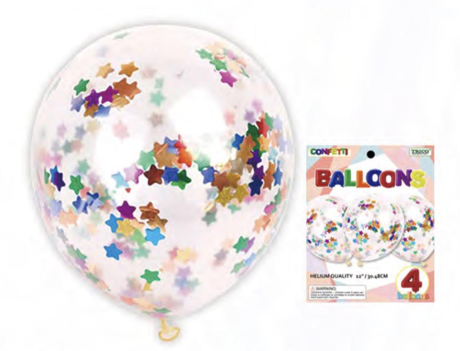 Confetti Premium Latex Balloons (4 Count) - Set With Style