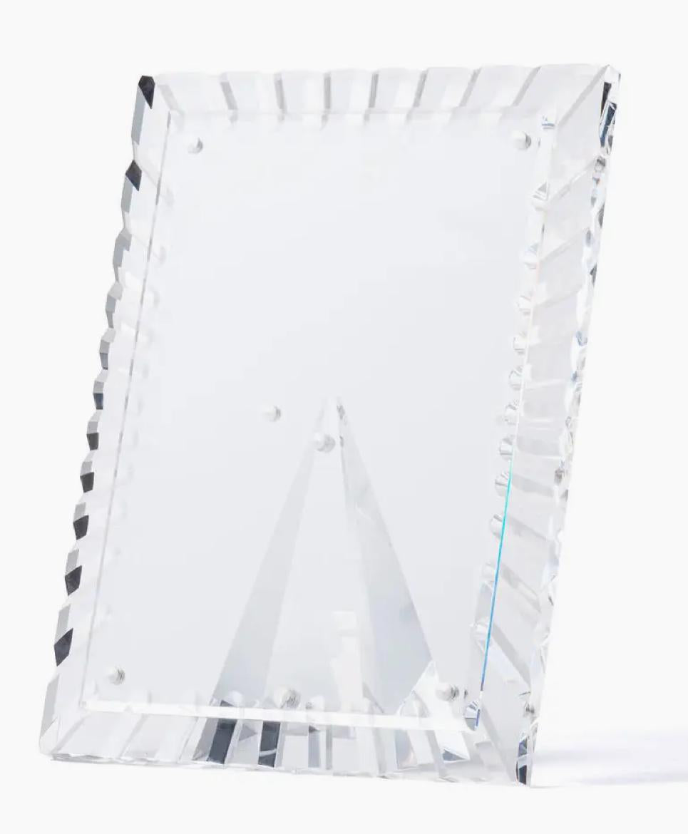 5" X 7" Hand Cut Crystal Clear Acrylic Burst Picture Frame