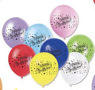 Happy Birthday Premium Latex Balloons (8 count) - Set With Style