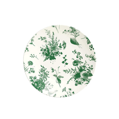 Ivory & Green Verdure Design Plastic Plate Collection