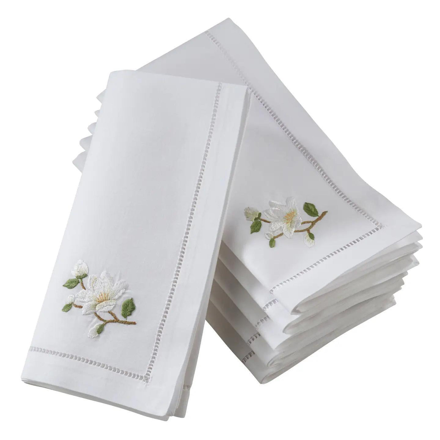 Embr'd Magnolia Hemstitch Napkin (6 Count)