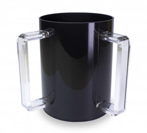 Acrylic Black Wash Cup With Clear Handles (1 Count)