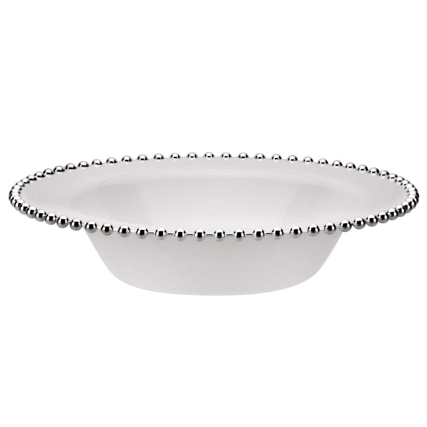 White & Silver Beaded Collection Dinnerware