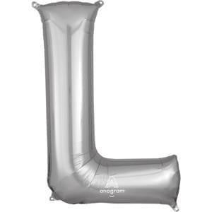 34" Silver Jumbo Letter Balloon Collection - Set With Style