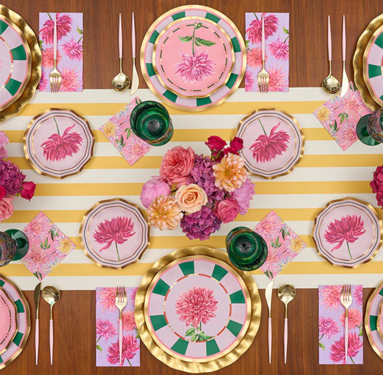 Dhalia Garden Wavy Paper Plate Collection