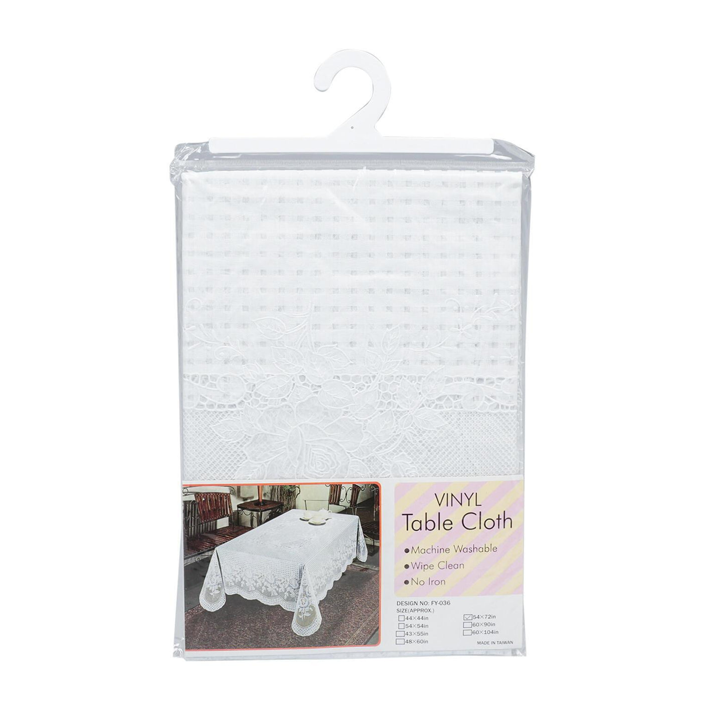 72" White Vinyl Tablecloth (1 Count) - Set With Style