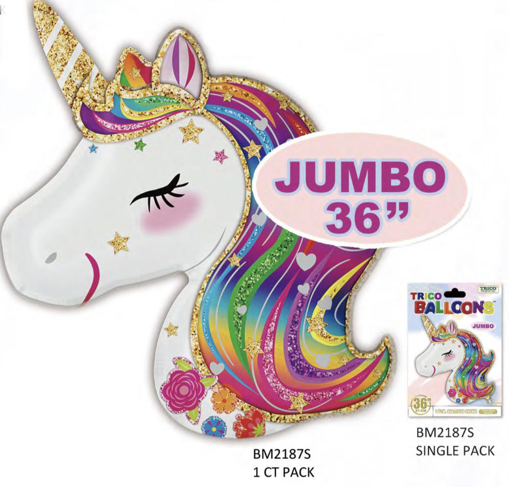 36" Jumbo Unicorn Balloon (1 Count) - Set With Style