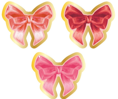Pink Bows Wavy Paper Plate Collection