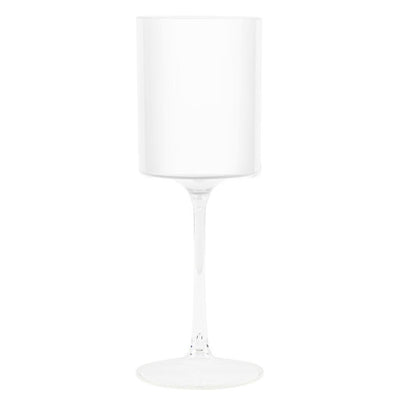14oz. White & Clear Two Tone Wine Glasses (5 Count)