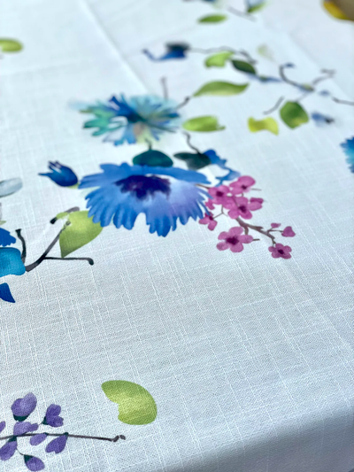 Blue Floral Tablecloth Collection - Set With Style