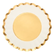 Flower Gold And White Paper Dinnerware Collection - Set With Style