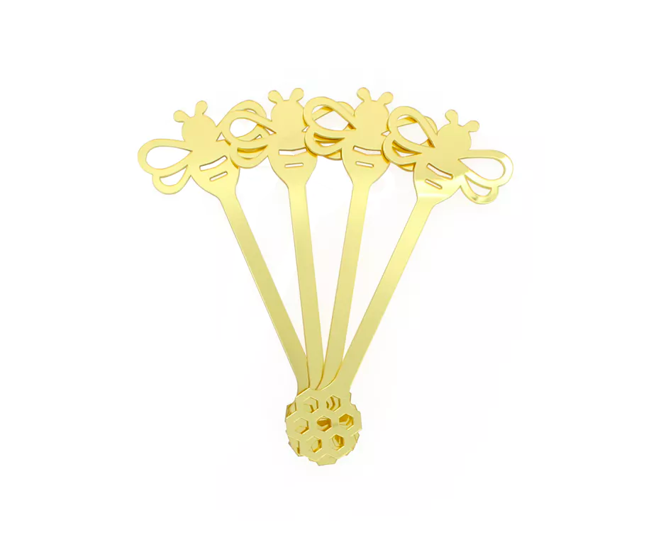 Gold Lucite Honey Dippers (4 Count)