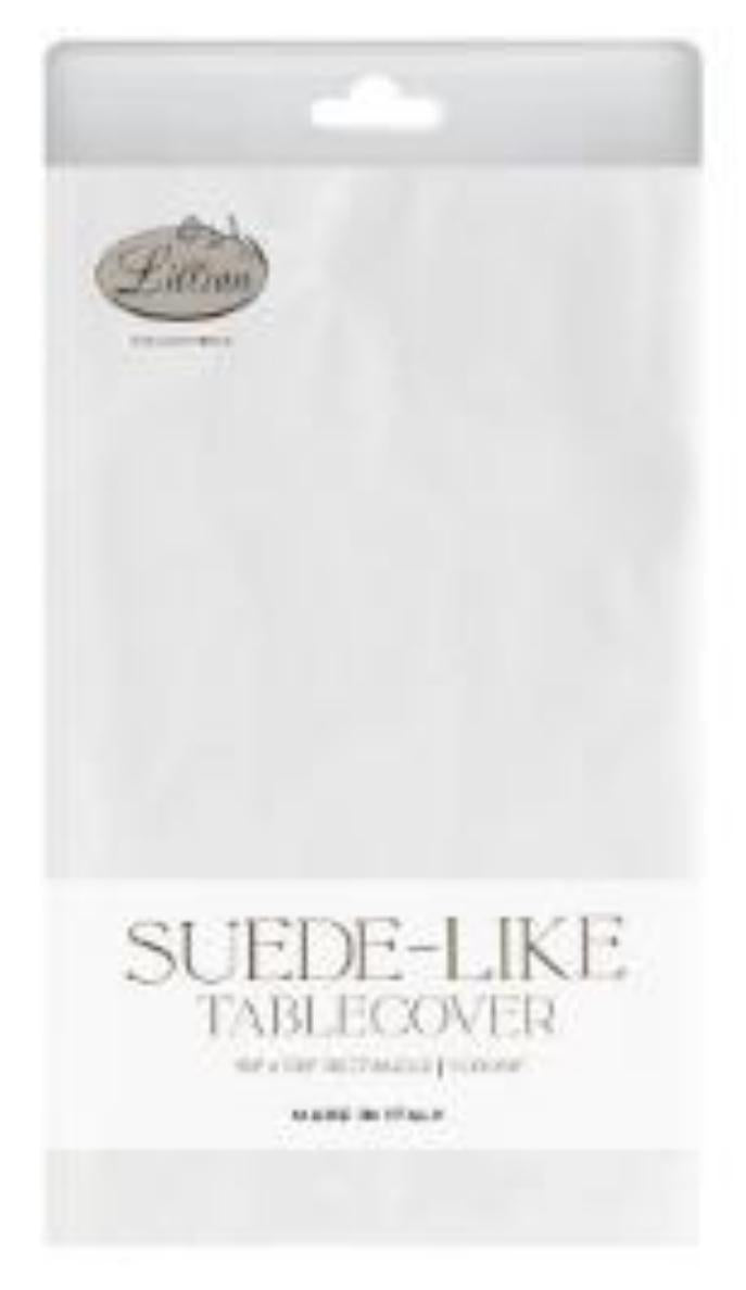 Suede-Like White Cashmere Tablecover - 54"x102" (1 Count)