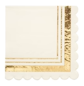 Flower Gold And White Paper Dinnerware Collection - Set With Style