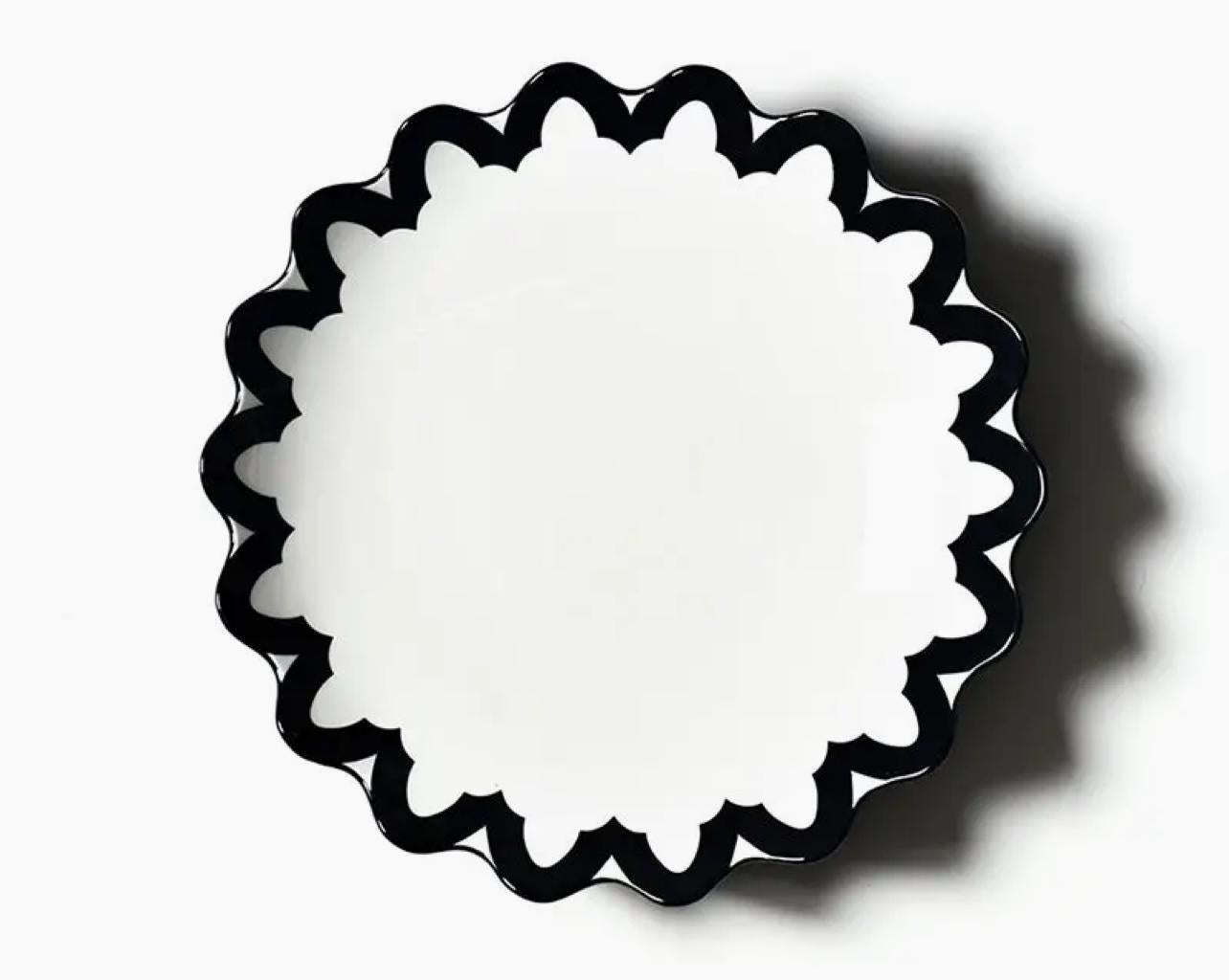 Black Arabesque Scallop 14” Pasta Bowl