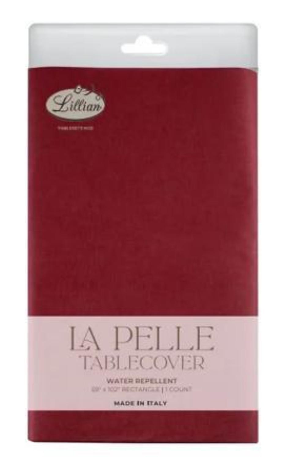 La Pelle Paper Burgundy Tablecloth -54"x102" (1 Count)