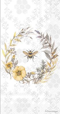 Bee Wildflower Wreath Guest Towel (16 Count)