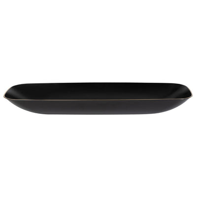 76oz. Rectangle Black & Gold Rim Organic Salad Bowl (1 Count)