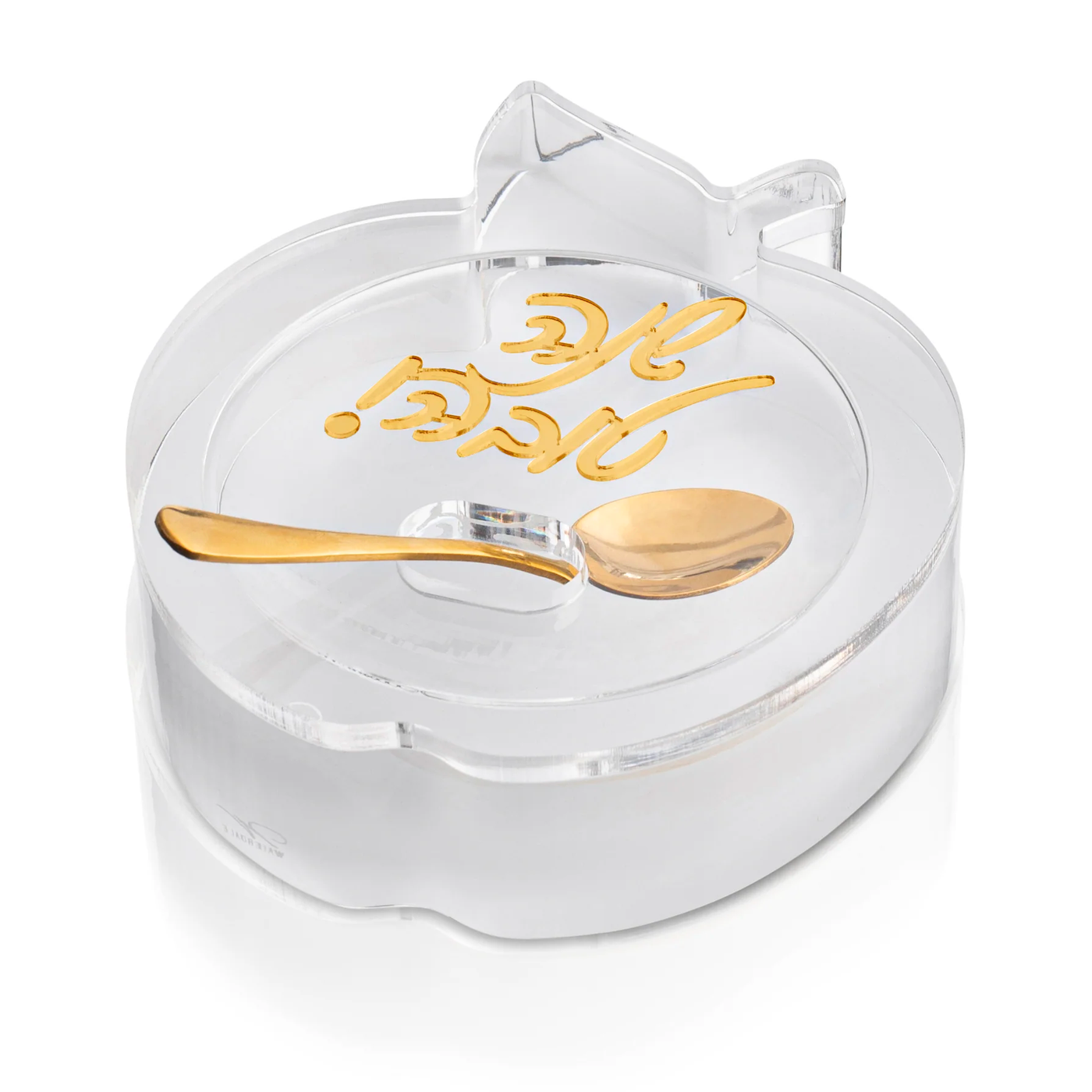 White And Gold Apple Die Cut Honey Dish (1 Count)