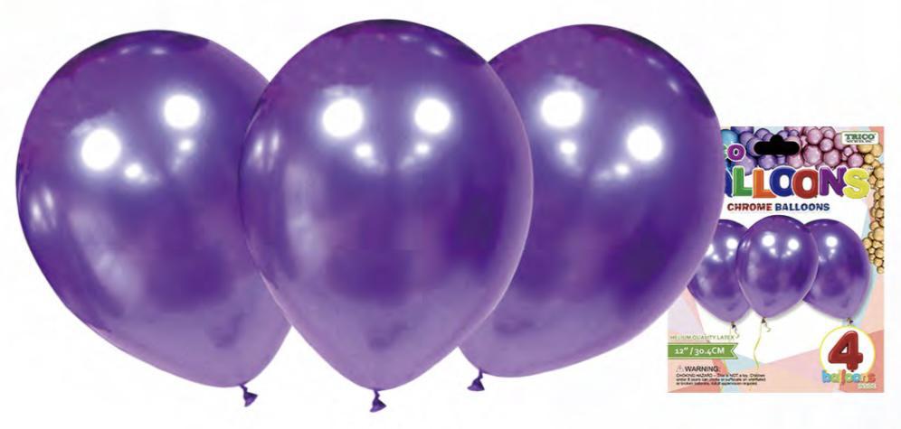 Chrome Premium Latex Balloons (4 Count) - Set With Style