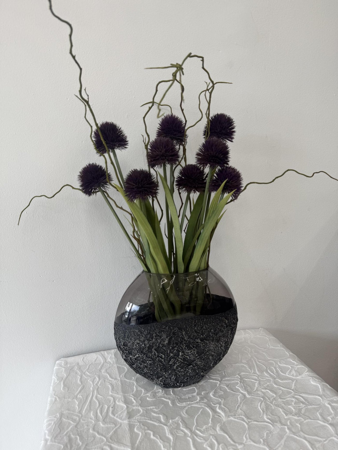 Verdant Violet Faux Floral Arrangement