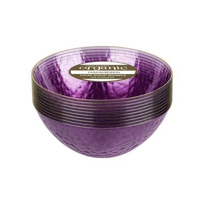 Hammered Transparent Purple With Gold Rim Dinnerware Collection