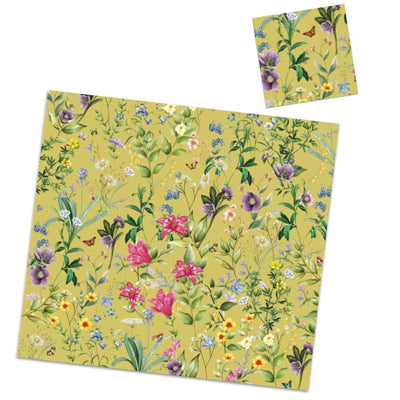 Yellow Spring Bloom Paper Placemat With Coasters (12 Count)