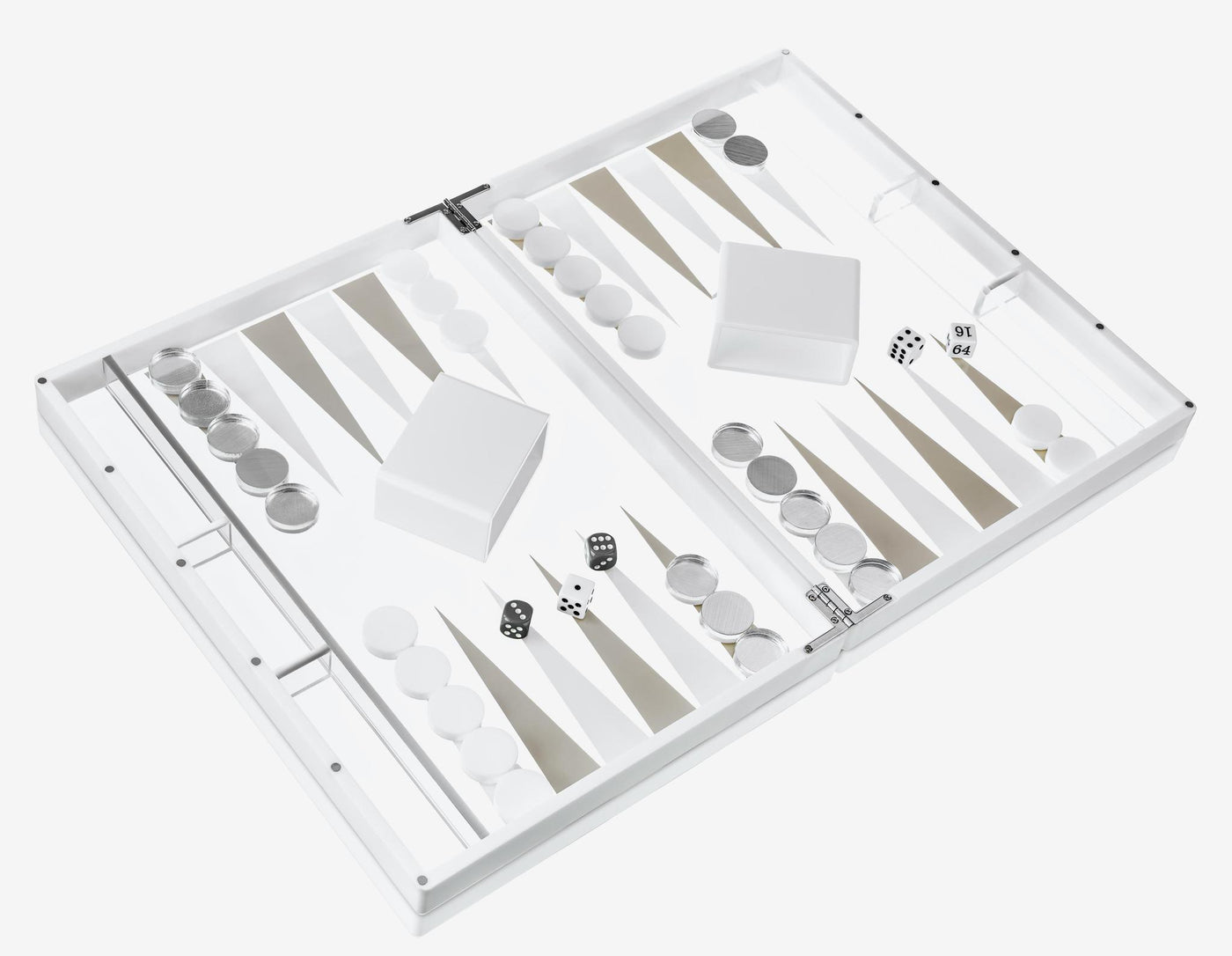 Lucite Silver And White Backgammon Set (1 Count)