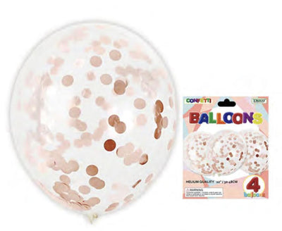 Confetti Premium Latex Balloons (4 Count) - Set With Style